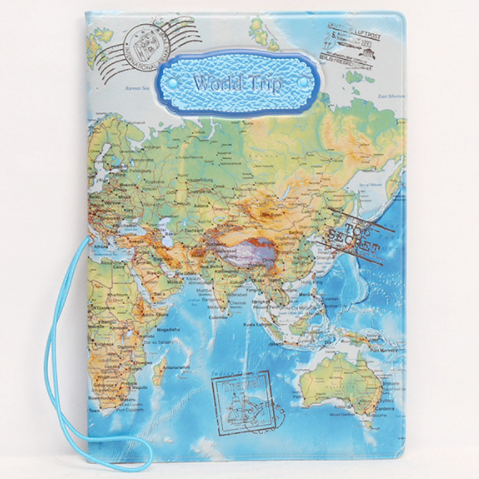World Map Passport Cover